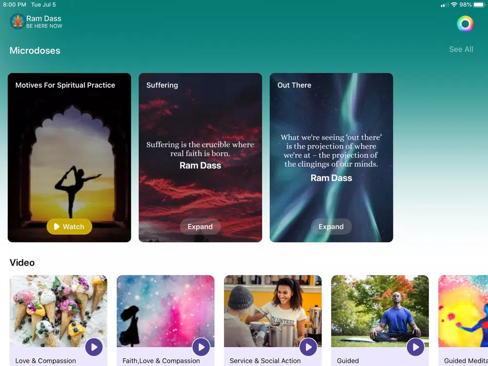 Ram Dass – Be Here Now iPad  스크린샷
