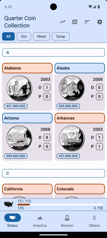 ภาพหน้าจอของ Quarter Coin Collection
