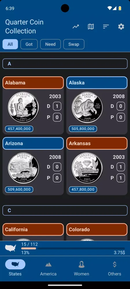 ภาพหน้าจอของ Quarter Coin Collection