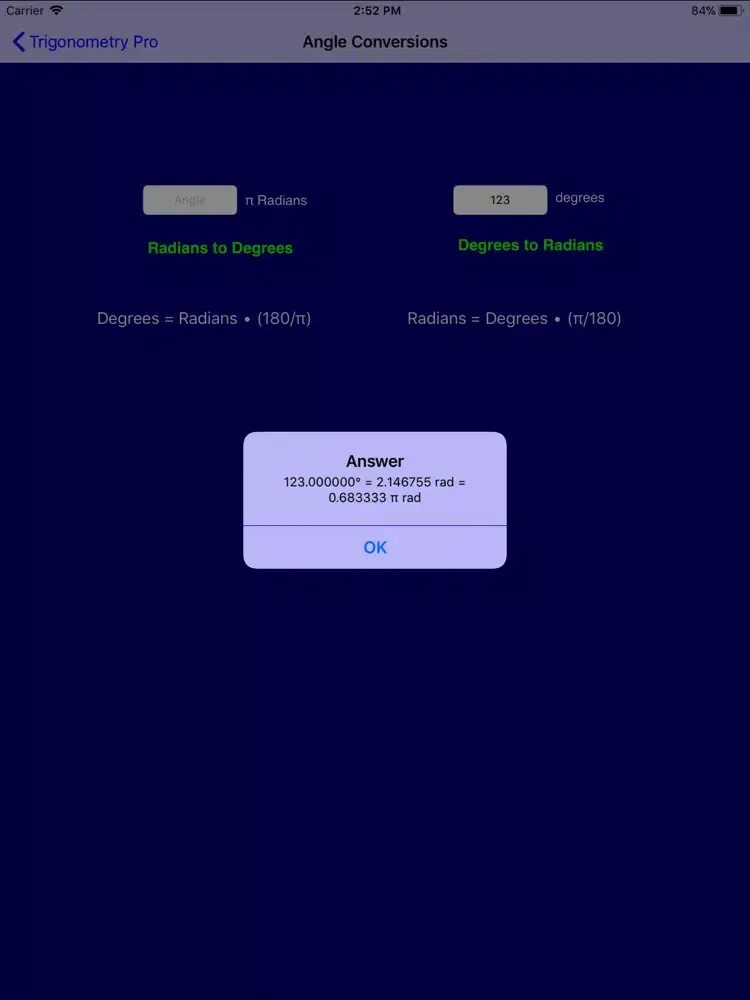 Capturas de pantalla de Trig Pro iPad 