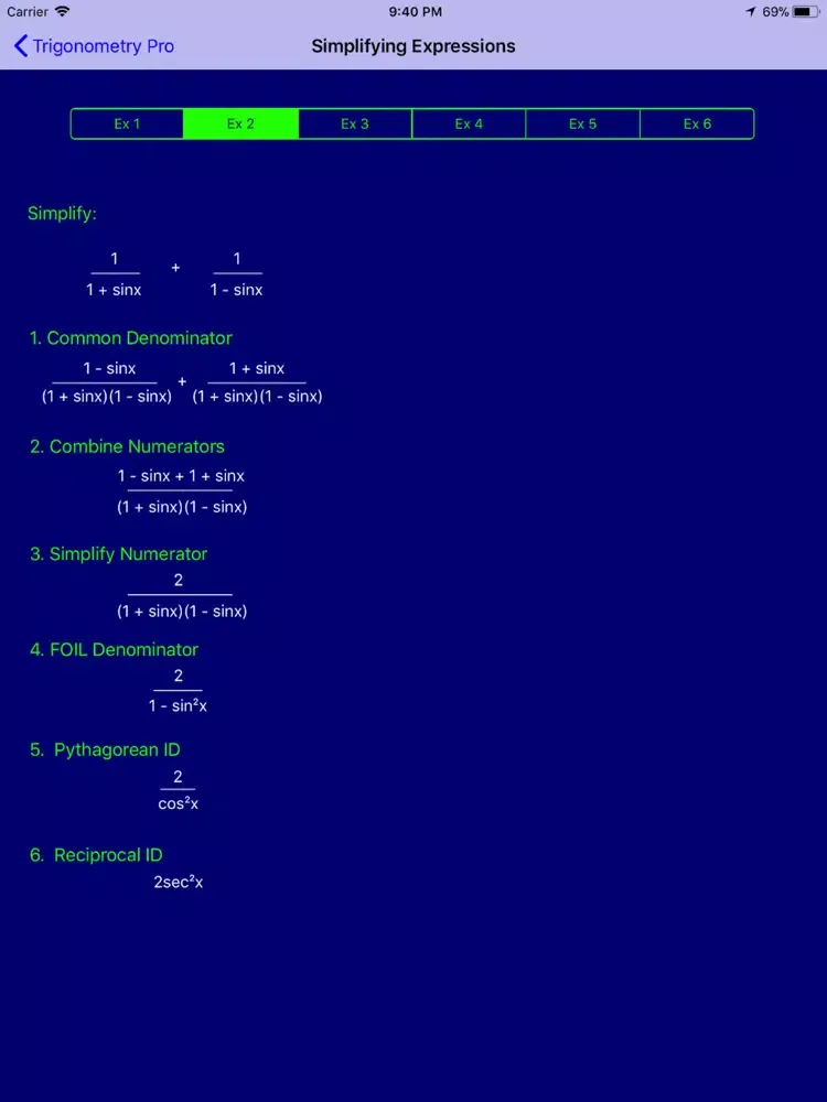 Capturas de pantalla de Trig Pro iPad 