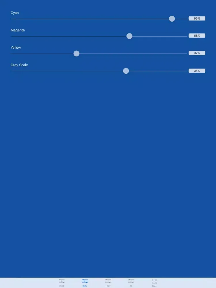 Tangkapan layar Color Builder iPad 