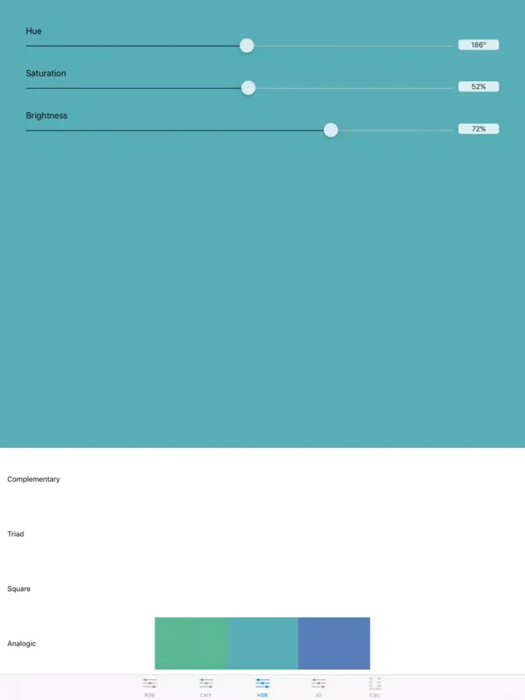Tangkapan layar Color Builder iPad 