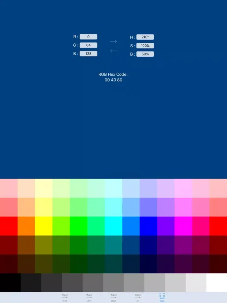 Tangkapan layar Color Builder iPad 
