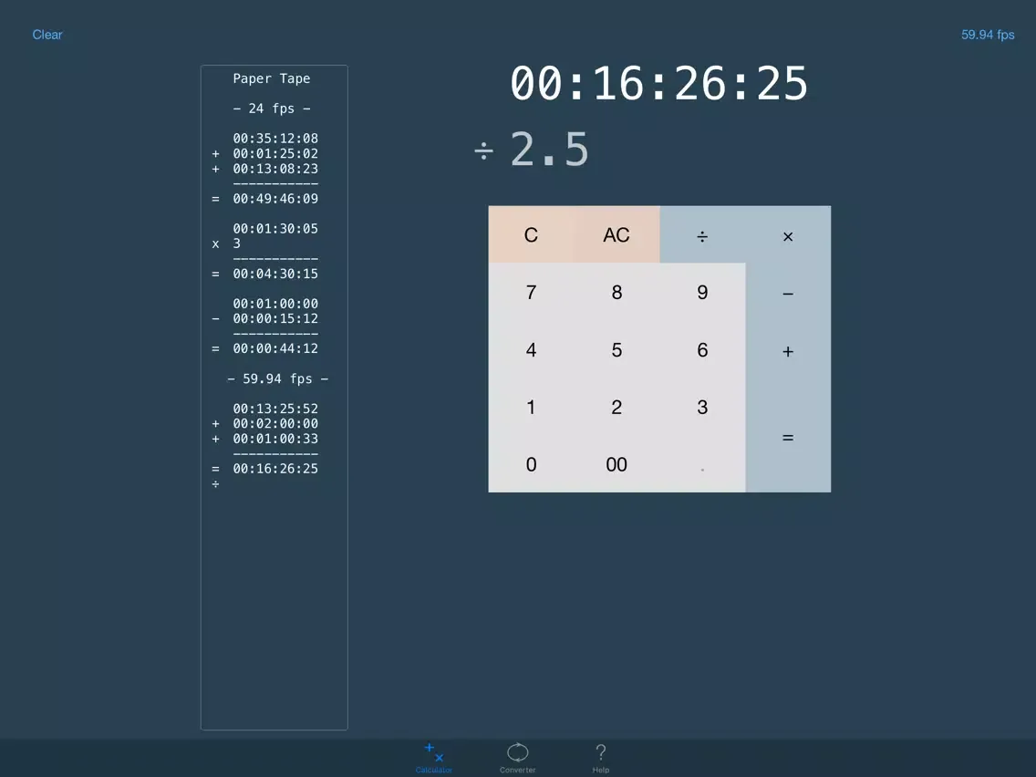 Capturas de pantalla de TimeCode Calculator+ iPad 