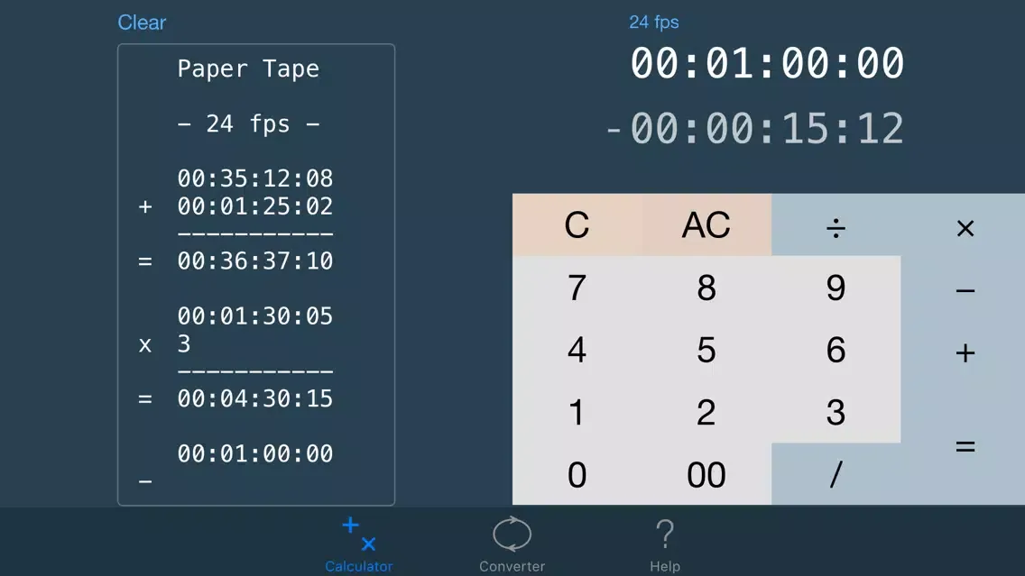 Capturas de pantalla de TimeCode Calculator+