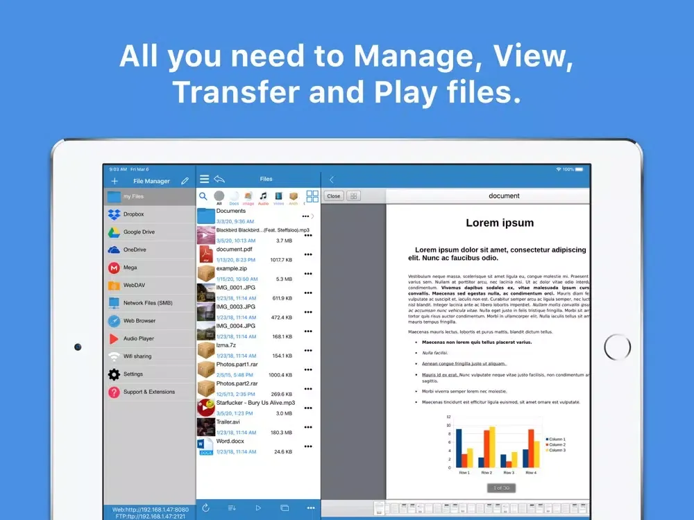 Total File Manager iPad  スクリーンショット