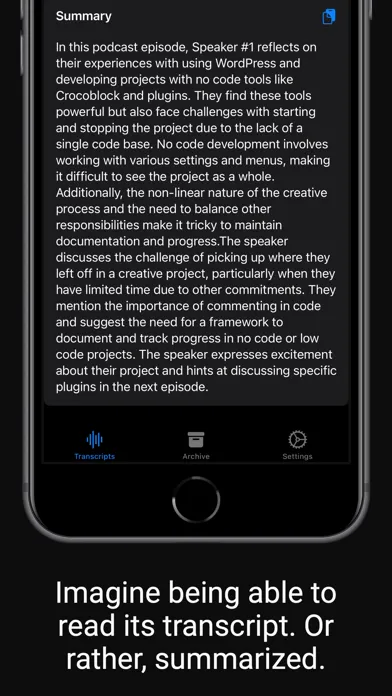 SumCast: Transcribe Podcasts स्क्रीनशॉट
