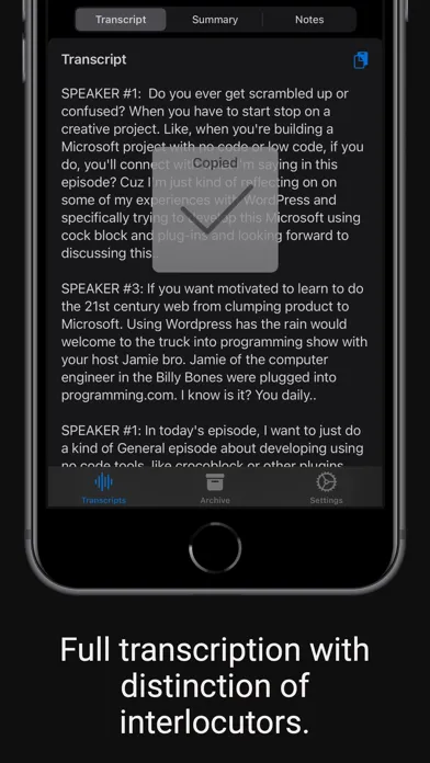 SumCast: Transcribe Podcasts स्क्रीनशॉट