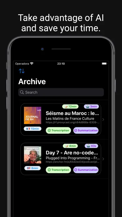 SumCast: Transcribe Podcasts स्क्रीनशॉट