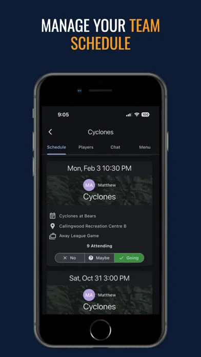 RAMP Team App Screenshots