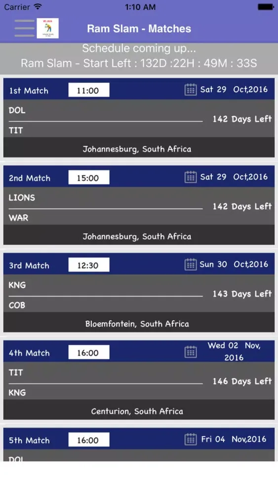 Ram Slam Version T20 - Schedule,Live Score,Today Matches 스크린샷