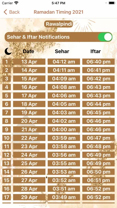 Ramzan Calendar Pro 2021 سکرین شاٹس