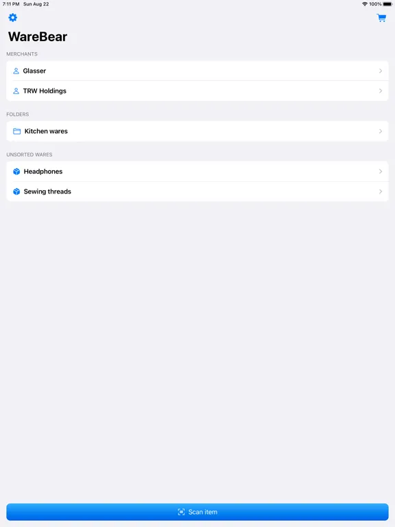 ภาพหน้าจอของ WareBear: Manage the warehouse iPad 
