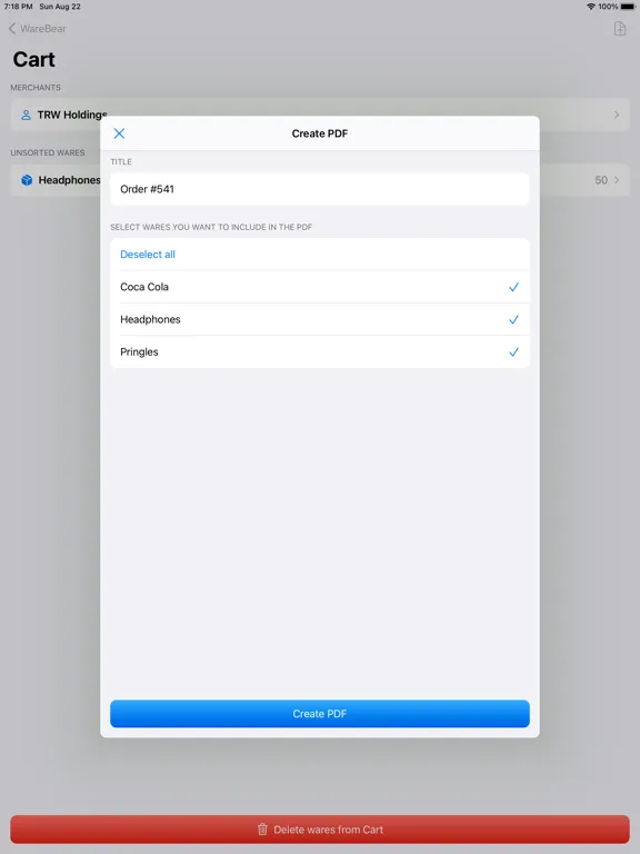 ภาพหน้าจอของ WareBear: Manage the warehouse iPad 