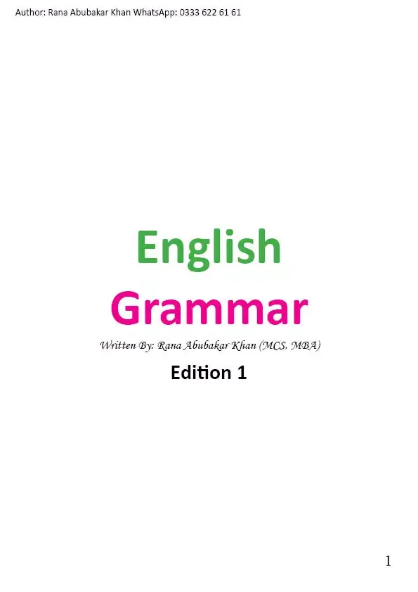 Tangkapan skrin English Grammar Urdu