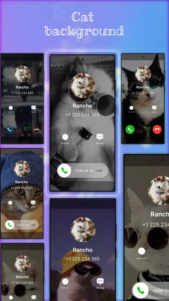 Incoming Call Screen Theme Screenshots