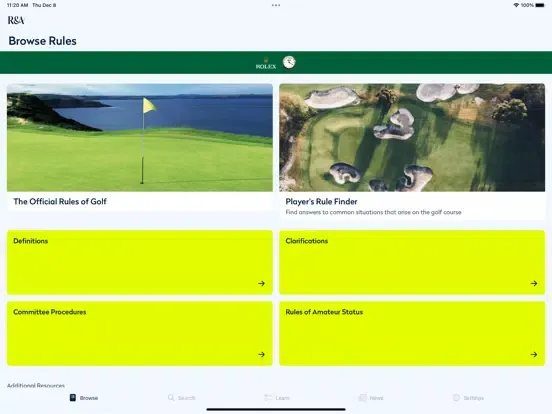Tangkapan layar Rules of Golf 2023 iPad 