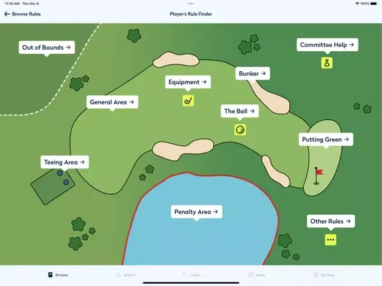 Tangkapan layar Rules of Golf 2023 iPad 