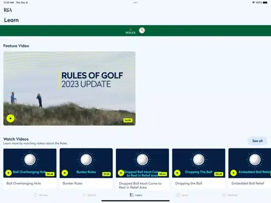 Tangkapan layar Rules of Golf 2023 iPad 