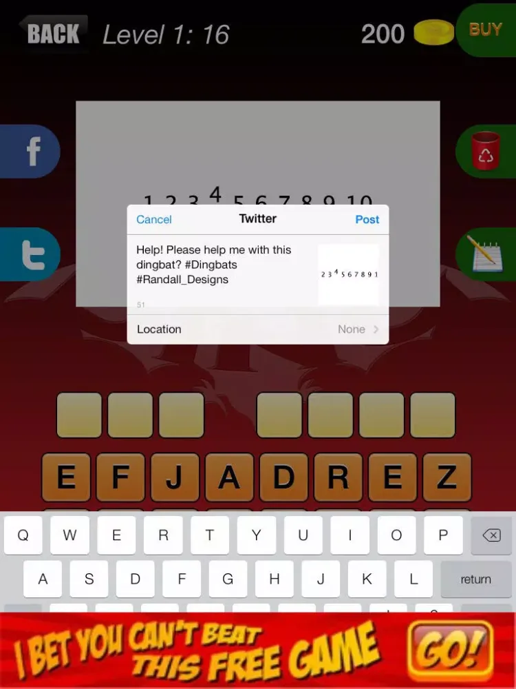 Dingbats iPad  स्क्रीनशॉट