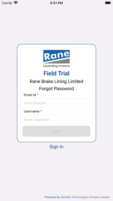 Rane Brake Field Trial Ekran Görüntüleri