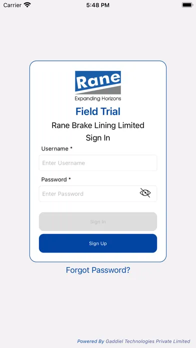 Rane Brake Field Trial Ekran Görüntüleri
