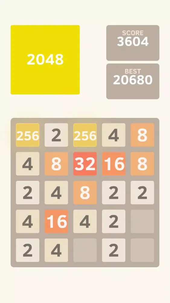 Capturas de tela do 2048 5x5 Classic Edition