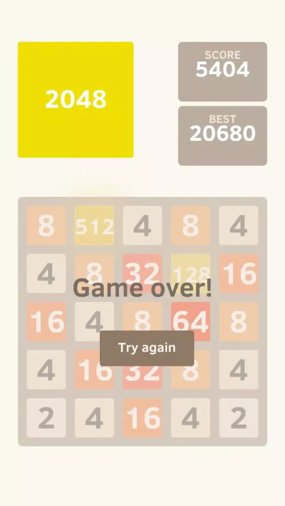Capturas de tela do 2048 5x5 Classic Edition