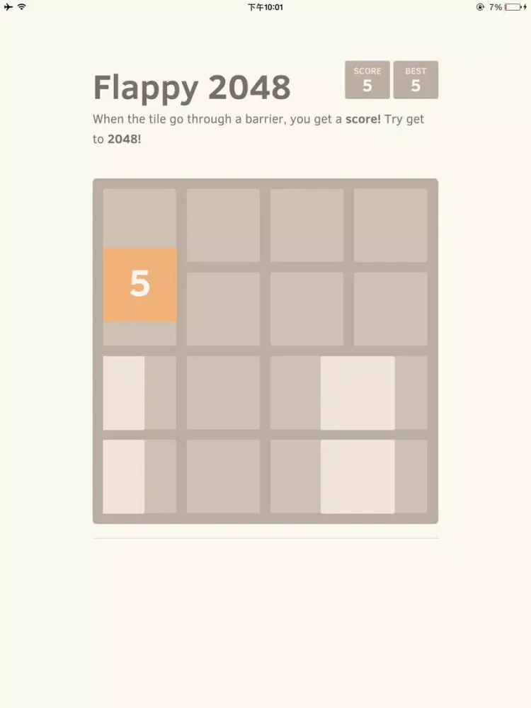 Flappy 2048 - the Tile is Flying like a Bird iPad 應用截圖