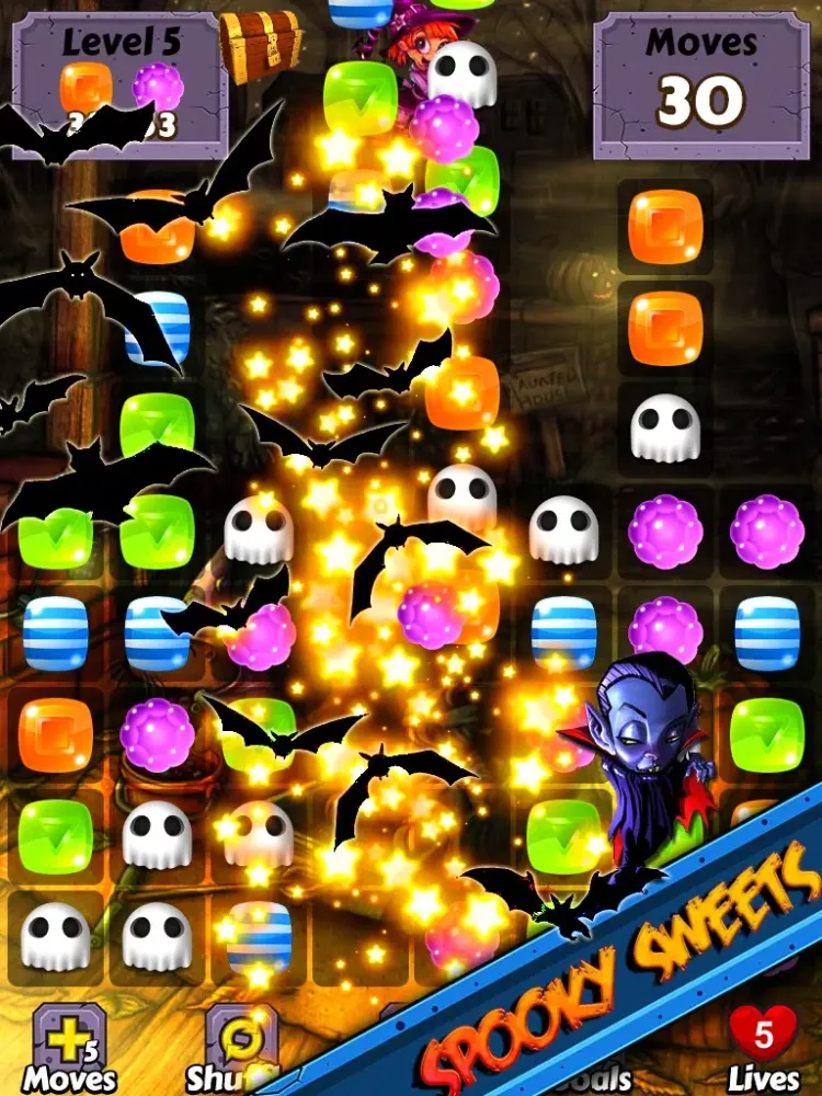 Halloween Candy World Adventure - Pop the gummy drop & match yummy treats to collect skull gems iPad  Screenshots