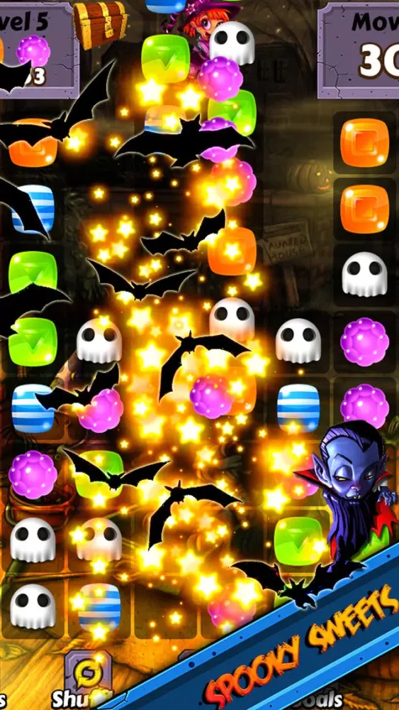 Halloween Candy World Adventure - Pop the gummy drop & match yummy treats to collect skull gems Screenshots