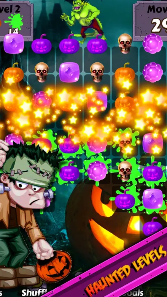 Halloween Candy World Adventure - Pop the gummy drop & match yummy treats to collect skull gems Screenshots