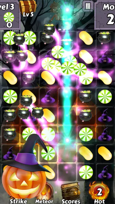 Trick or Treat Heroes - Match yummy candy and swipe halloween sweets to collect magic gems Ekran Görüntüleri