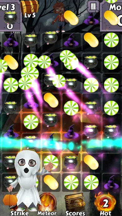 Trick or Treat Heroes - Match yummy candy and swipe halloween sweets to collect magic gems Ekran Görüntüleri