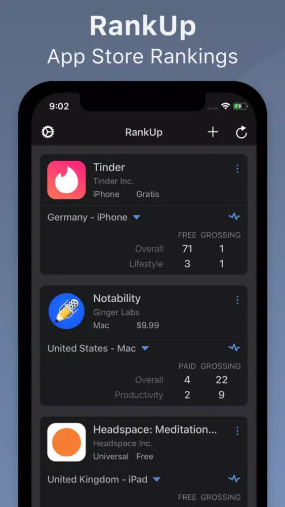 Zrzuty ekranu RankUp - App Store Rankings