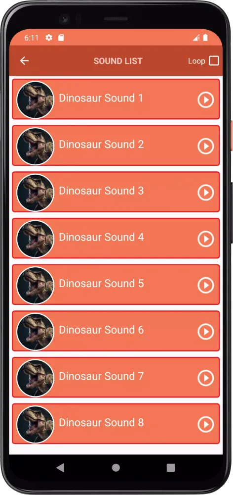 ภาพหน้าจอของ Dinosaur Sounds