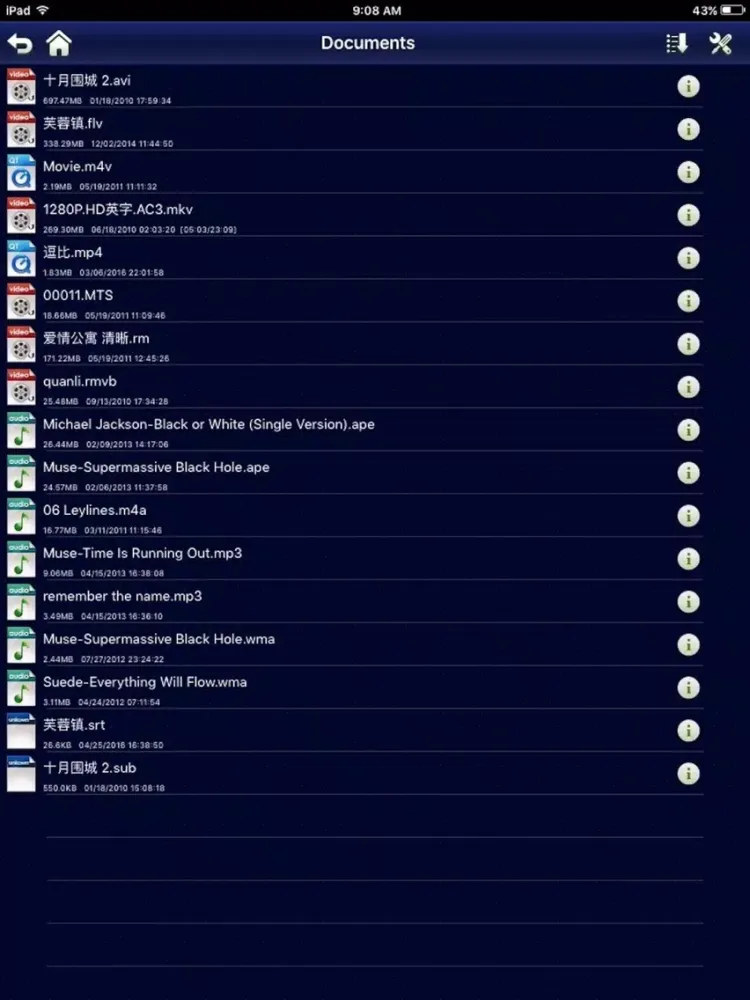 Capturas de tela do AcePlayer Plus iPad 