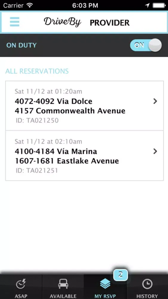 Tangkapan layar DriveBy Provider