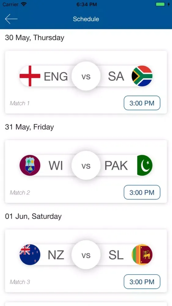 Ảnh chụp màn hình của Worldcup Schedule 2019