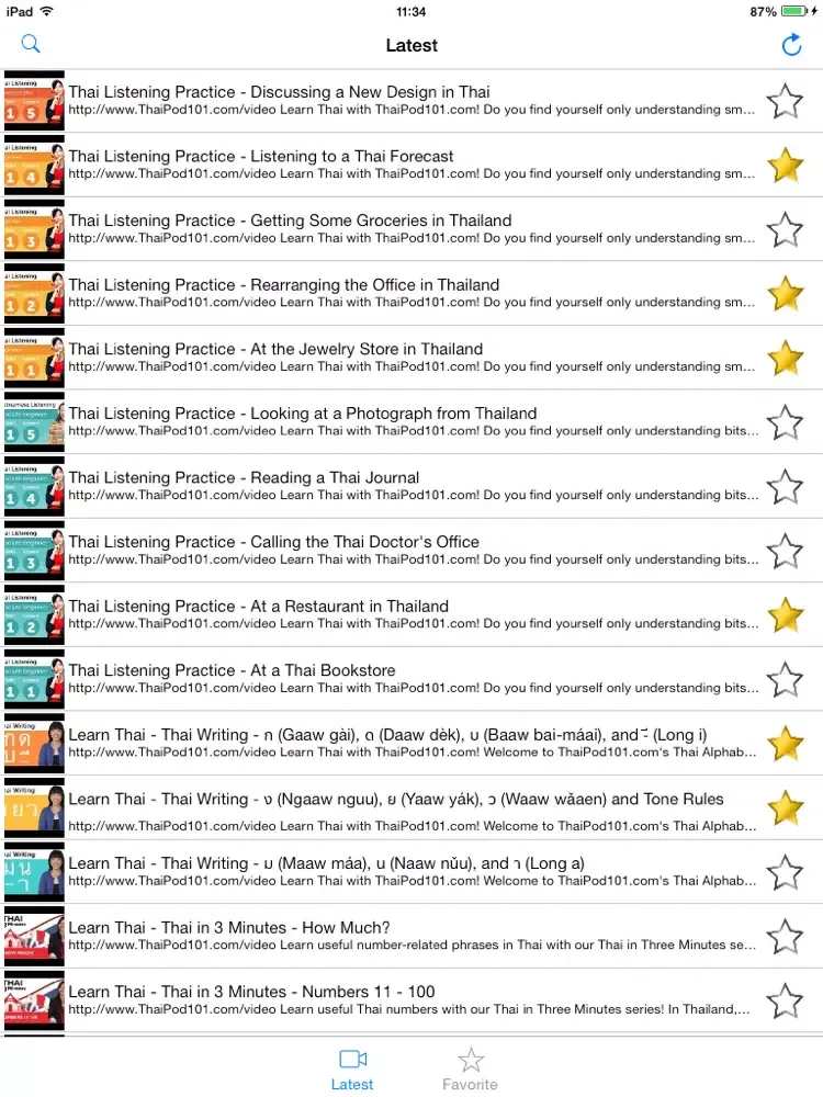 Capturas de tela do Learn Thai in Videos iPad 