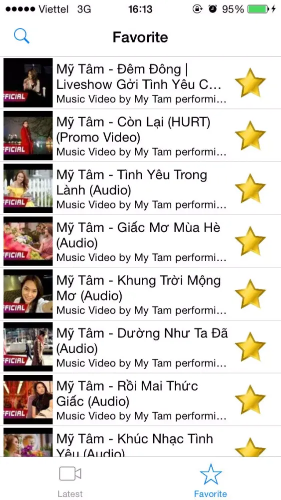 Zrzuty ekranu Mỹ Tâm