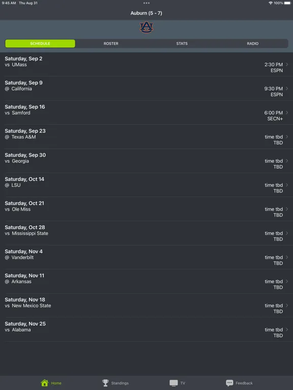 تصاویر Auburn Football iPad 