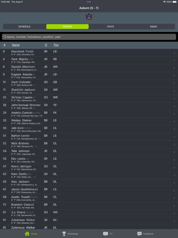 تصاویر Auburn Football iPad 