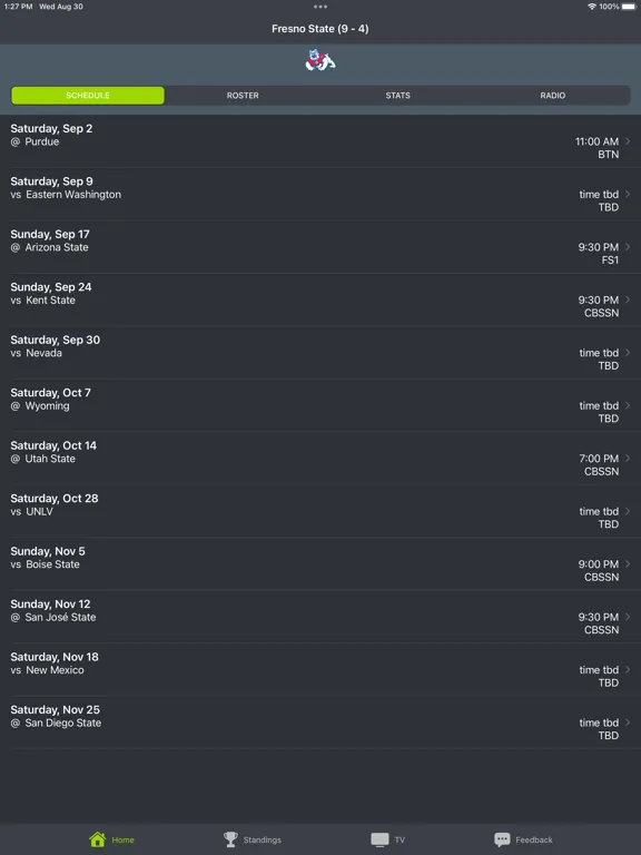 Fresno State Football App iPad 应用截图