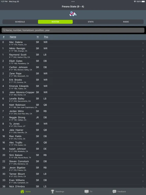 Fresno State Football App iPad 应用截图