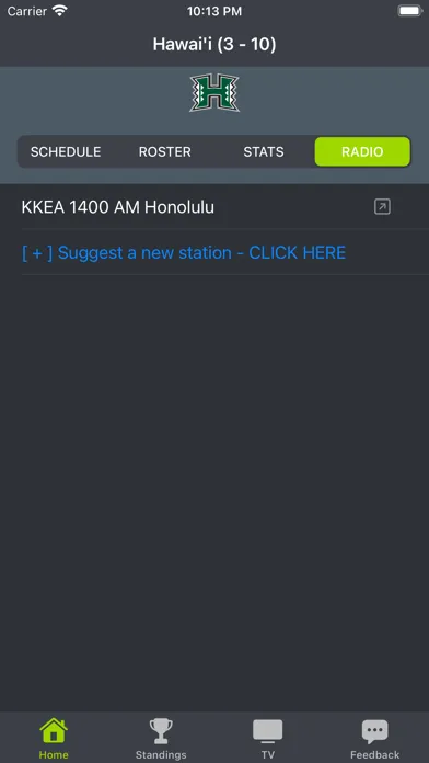 Screenshot di Hawaii Football Schedules