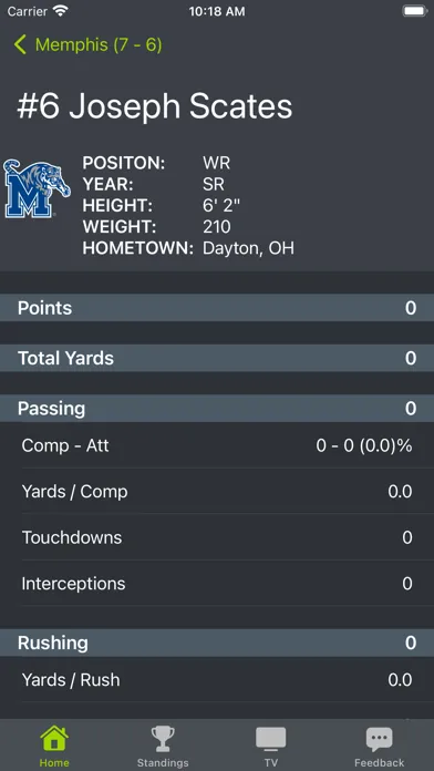 Memphis Football Schedules স্ক্রিনশট