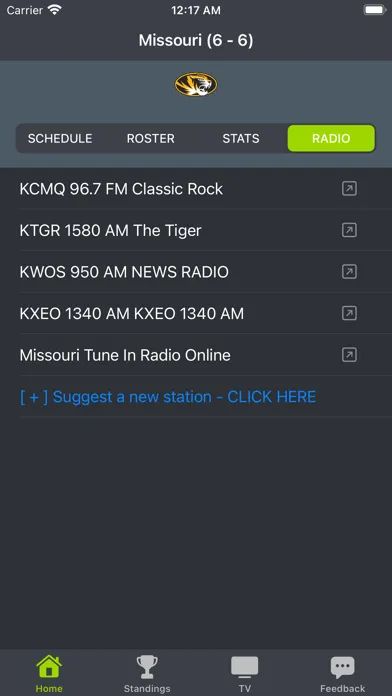 Missouri Football Schedules 스크린샷