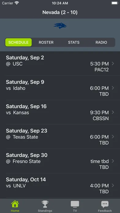 Nevada Football Schedules应用截图